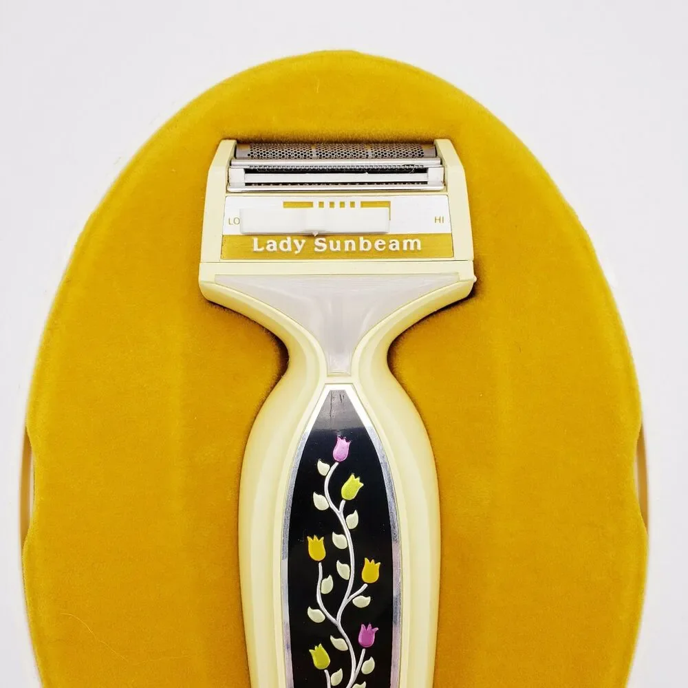 Vtg Lady Sunbeam Rascal Electric Razor Spring Tulips Hair Removal Tool MCM Works